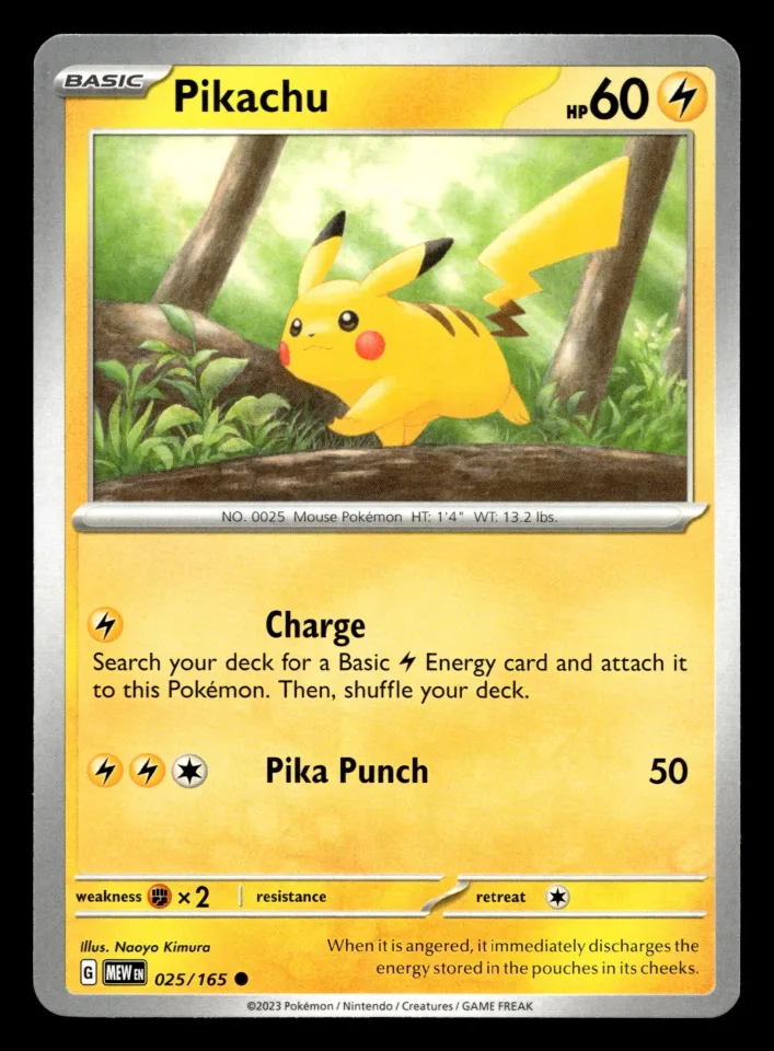 Pikachu #25 uit 151 Common Near Mint conditie productfoto