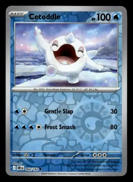 Voorkant Cetoddle 64/182 uit Destined Rivals Common Near Mint conditie Pokémon kaart productfoto