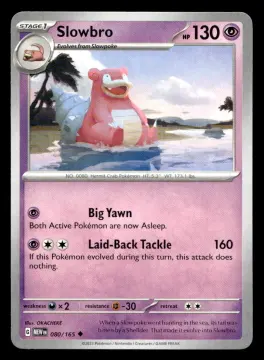 Voorkant Slowbro 80/165 uit 151 Uncommon Near Mint conditie Pokémon kaart productfoto