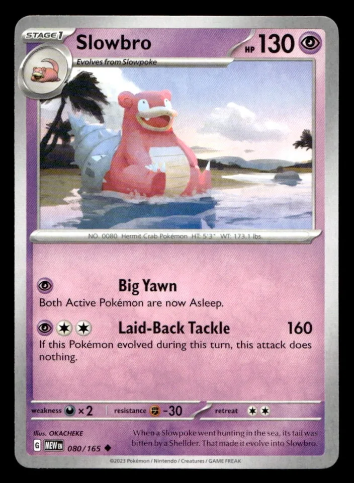 Slowbro #80 uit 151 Uncommon Near Mint conditie productfoto