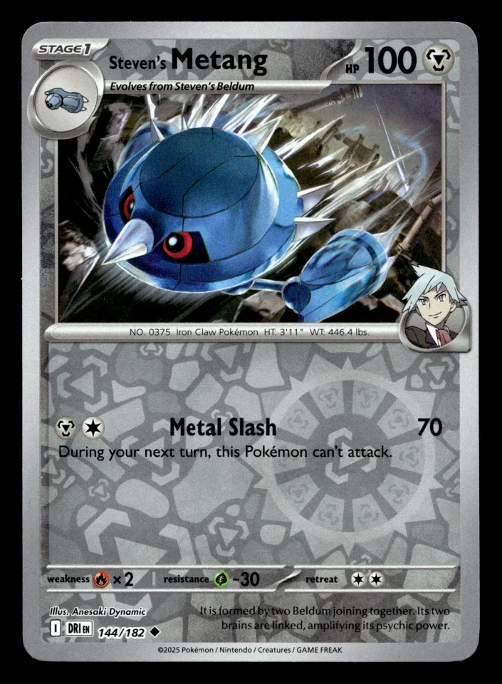 Steven's Metang #144 uit Destined Rivals Uncommon Near Mint conditie productfoto