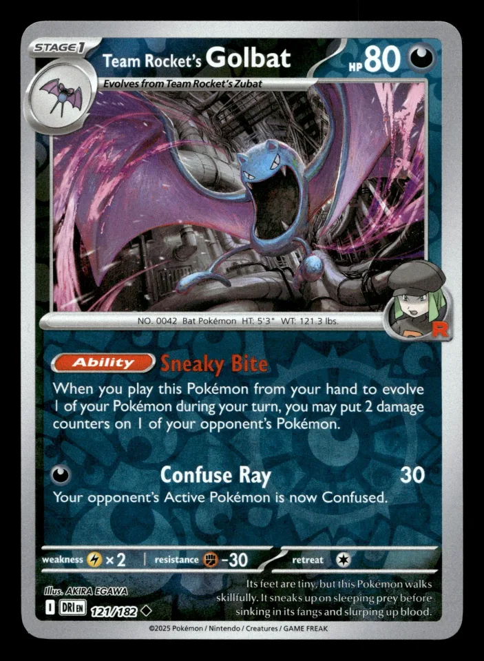 Team Rocket's Golbat #121 uit Destined Rivals Uncommon Near Mint conditie productfoto