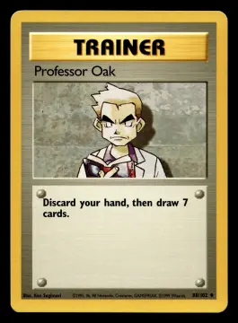 Voorkant Professor Oak 88/102 uit Base Set Uncommon Near Mint conditie Pokémon kaart productfoto NM 2/2