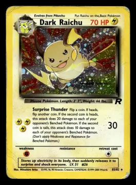 Voorkant Dark Raichu 83/82 uit Team Rocket Rare Secret Played conditie Pokémon kaart productfoto