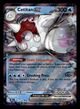 Voorkant Cetitan ex 65/182 uit Destined Rivals Double Rare Near Mint conditie Pokémon kaart productfoto