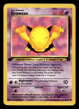 Voorkant Drowzee 54/82 uit Team Rocket Common Excellent conditie Pokémon kaart productfoto