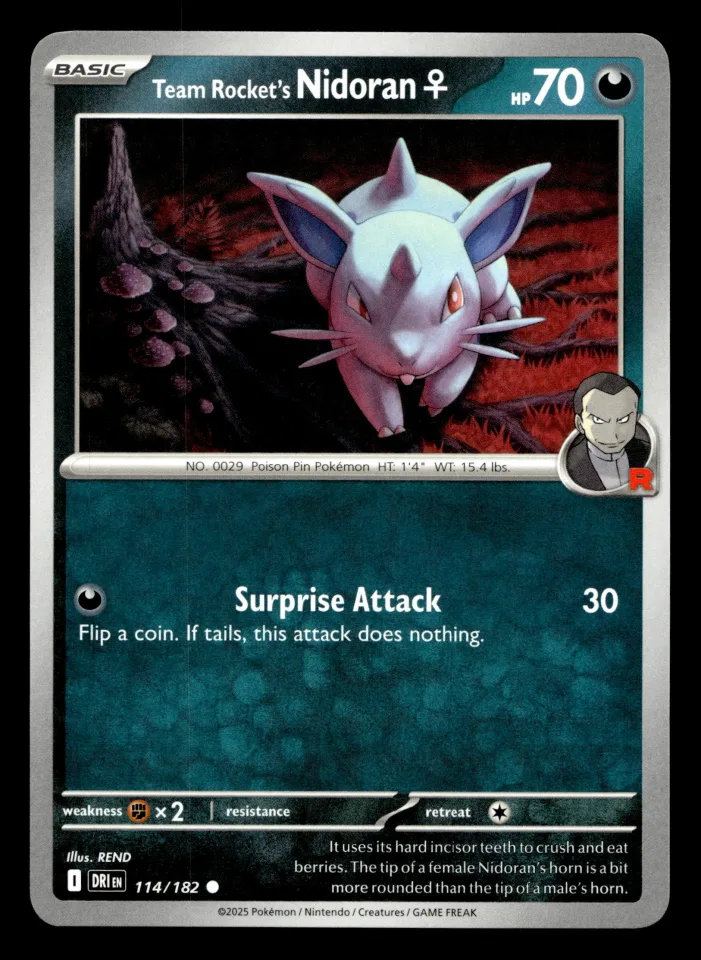 Team Rocket's Nidoran♀ #114 uit Destined Rivals Common Near Mint conditie productfoto