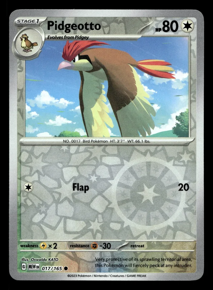 Pidgeotto #17 uit 151 Common Near Mint conditie productfoto