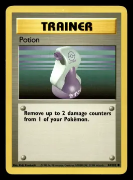 Voorkant Potion 94/102 uit Base Set Common Excellent + conditie Pokémon kaart productfoto
