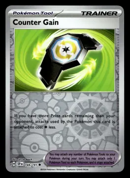 Voorkant Counter Gain 186/217 uit Ascended Heroes Common Near Mint conditie Pokémon kaart productfoto