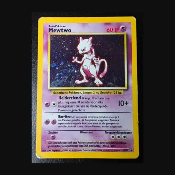 Referentieafbeelding Mewtwo 10/102 uit Base Set Rare Holo Played conditie Pokémon kaart productfoto PL 2/2
