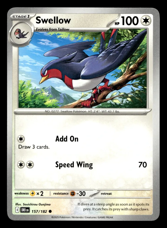 Swellow #157 uit Destined Rivals Common Near Mint conditie productfoto