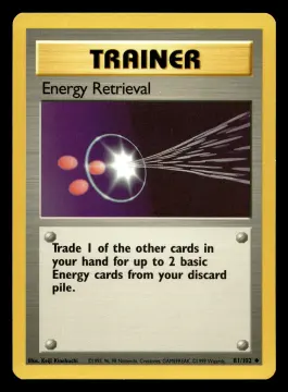 Voorkant Energy Retrieval 81/102 uit Base Set Uncommon Near Mint conditie Pokémon kaart productfoto NM 2/2