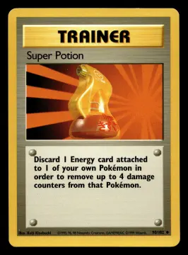 Voorkant Super Potion 90/102 uit Base Set Uncommon Near Mint conditie Pokémon kaart productfoto NM 2/2