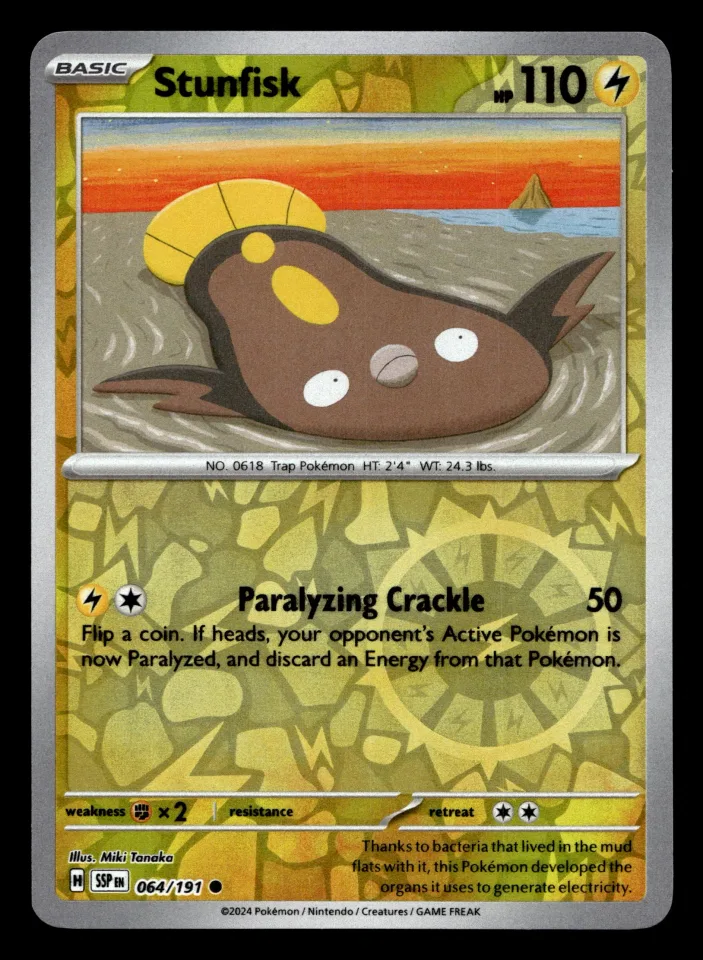Stunfisk #64 uit Surging Sparks Common Near Mint conditie productfoto