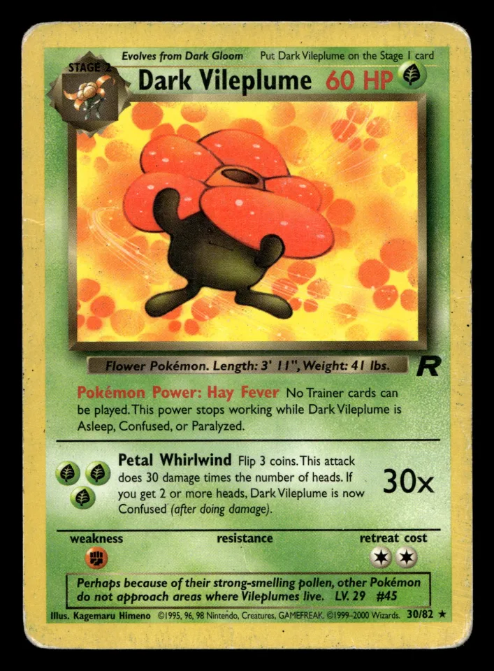 Dark Vileplume #30 uit Team Rocket Rare Played conditie productfoto