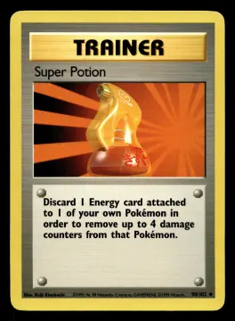 Voorkant Super Potion 90/102 uit Base Set Uncommon Near Mint - conditie Pokémon kaart productfoto