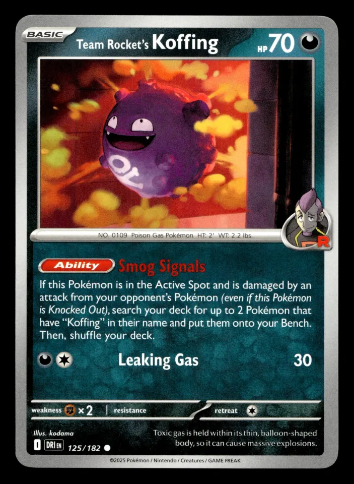 Team Rocket's Koffing #125 uit Destined Rivals Common Near Mint conditie productfoto