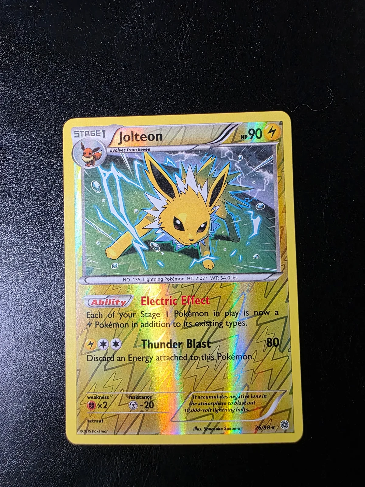 Referentieafbeelding Jolteon 26/98 uit Ancient Origins Rare Holo Near Mint conditie Pokémon kaart productfoto