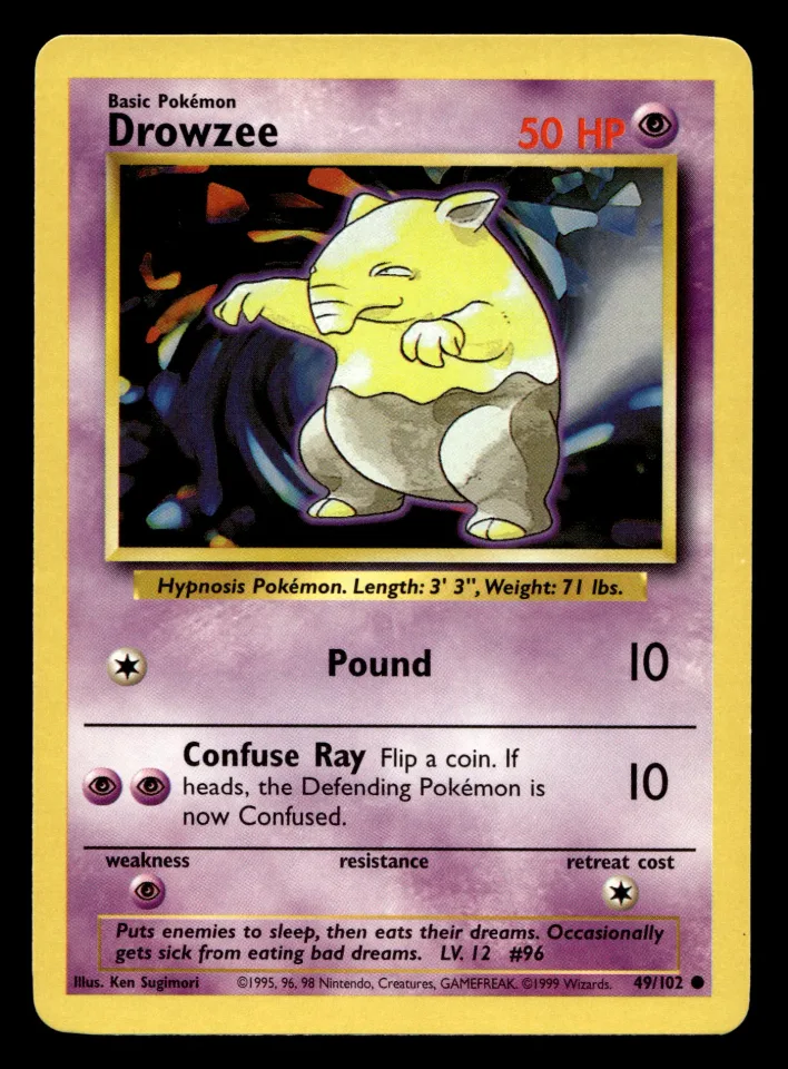Drowzee #49 uit Base Set Common Excellent + conditie productfoto