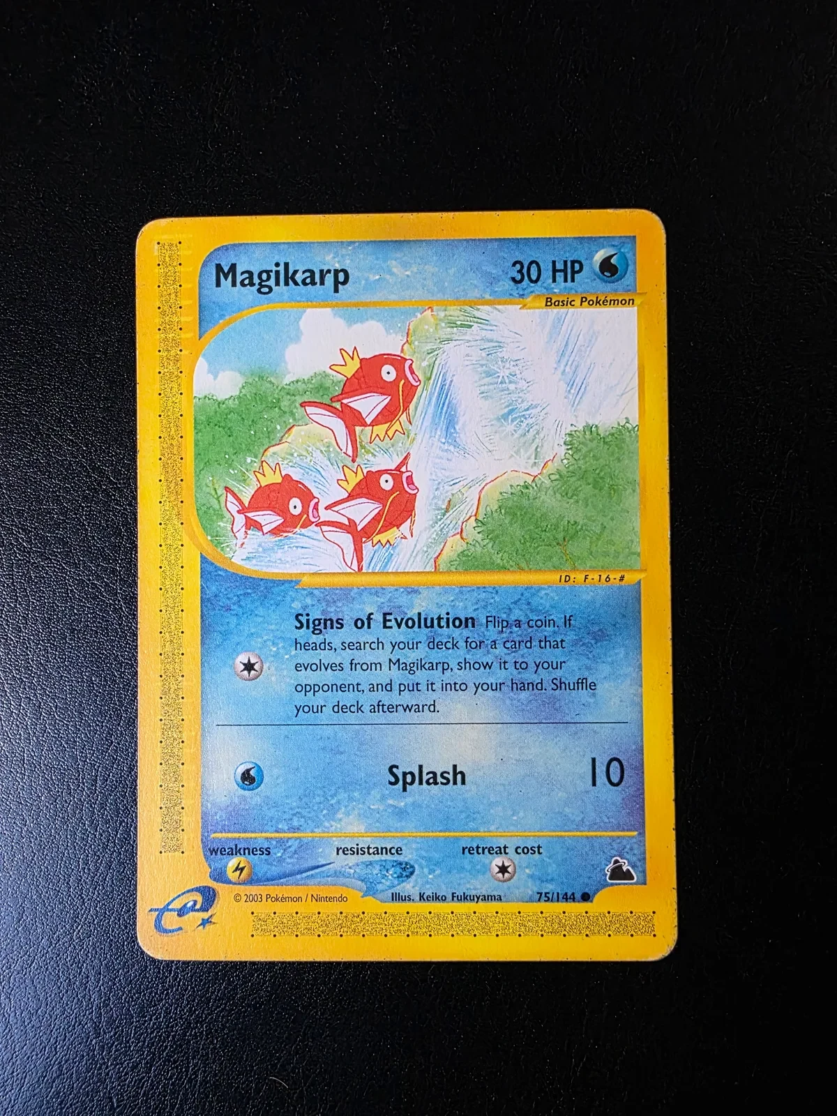 Referentieafbeelding Magikarp 75/144 uit Skyridge Common Excellent conditie Pokémon kaart productfoto