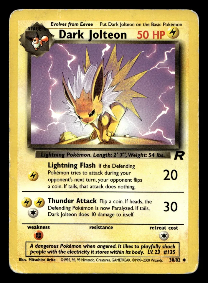 Dark Jolteon #38 uit Team Rocket Uncommon Played conditie productfoto