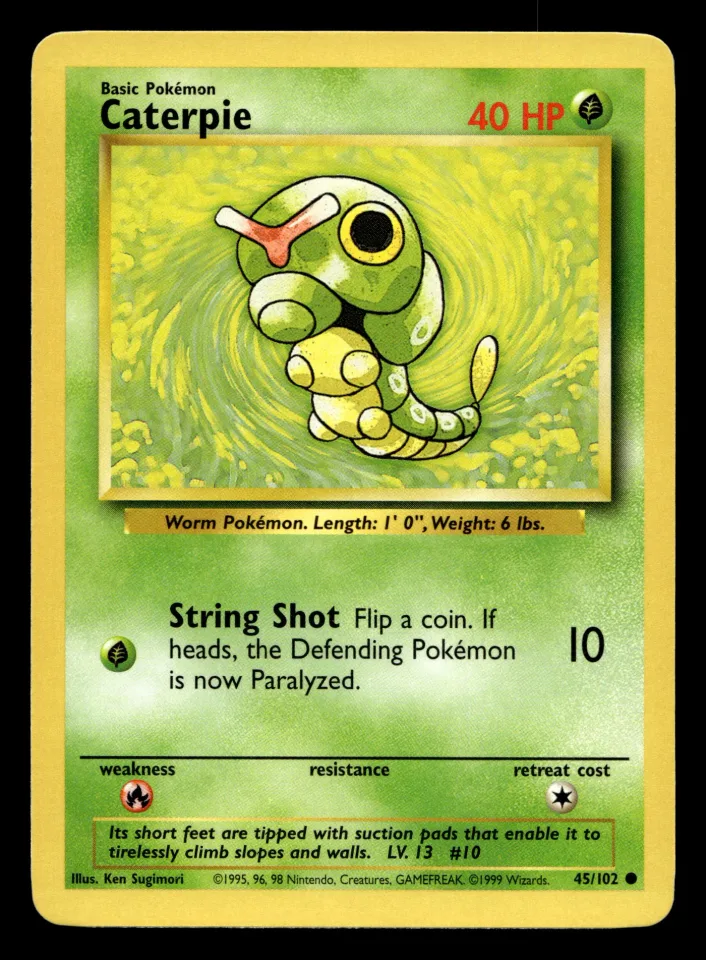 Caterpie #45 uit Base Set Common Excellent + conditie productfoto