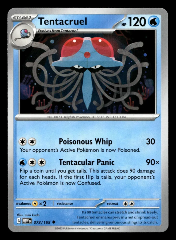 Tentacruel #73 uit 151 Uncommon Near Mint conditie productfoto