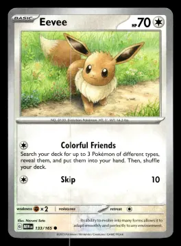 Voorkant Eevee 133/165 uit 151 Common Near Mint conditie Pokémon kaart productfoto