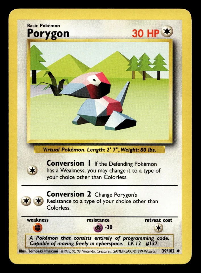 Porygon #39 uit Base Set Uncommon Near Mint - conditie productfoto