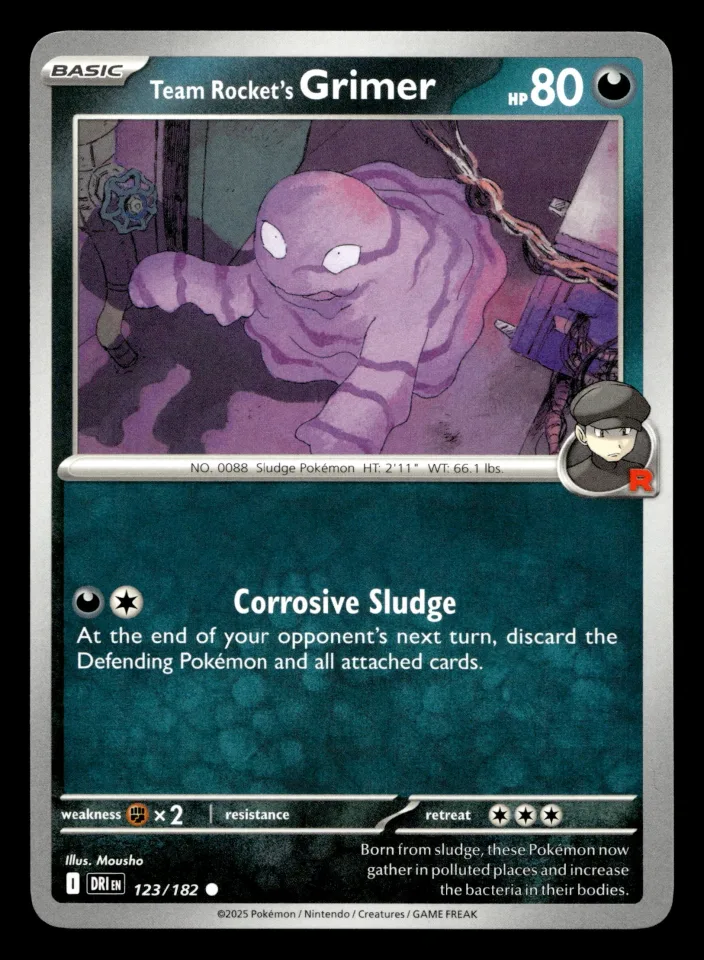 Team Rocket's Grimer #123 uit Destined Rivals Common Near Mint conditie productfoto