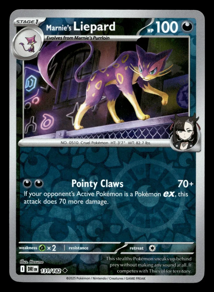 Marnie's Liepard #131 uit Destined Rivals Uncommon Near Mint conditie productfoto