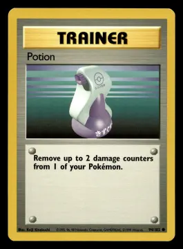 Voorkant Potion 94/102 uit Base Set Common Near Mint - conditie Pokémon kaart productfoto