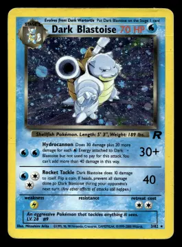 Voorkant Dark Blastoise 3/82 uit Team Rocket Rare Holo Played conditie Pokémon kaart productfoto