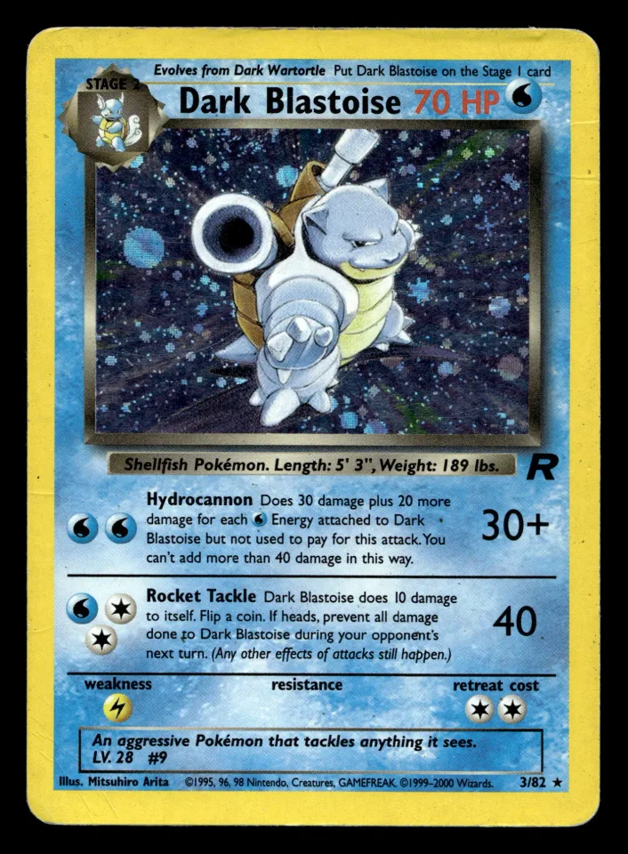 Dark Blastoise #3 uit Team Rocket Rare Holo Played conditie productfoto
