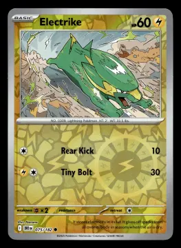 Voorkant Electrike 75/182 uit Destined Rivals Common Near Mint conditie Pokémon kaart productfoto