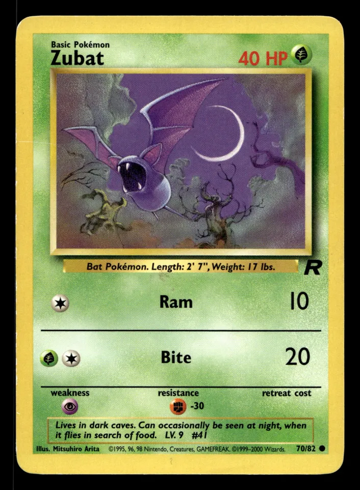 Zubat #70 uit Team Rocket Common Excellent conditie productfoto