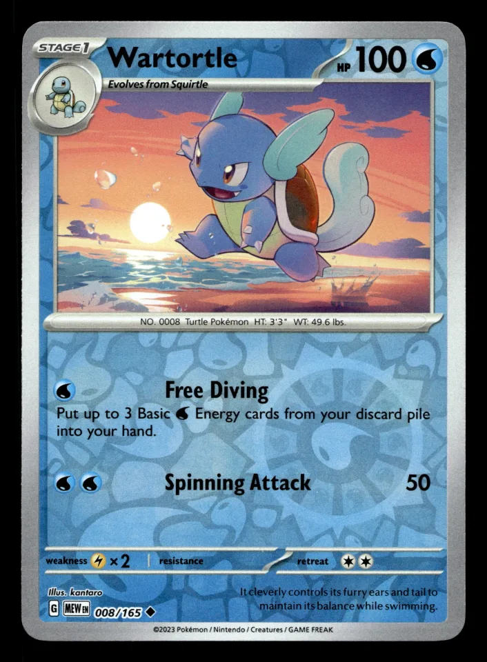 Wartortle #8 uit 151 Uncommon Near Mint conditie productfoto