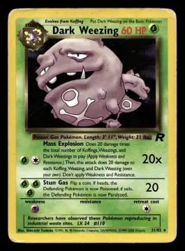 Voorkant Dark Weezing 31/82 uit Team Rocket Rare Played conditie Pokémon kaart productfoto