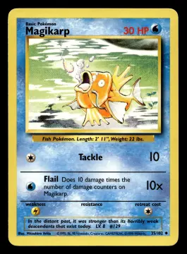 Voorkant Magikarp 35/102 uit Base Set Uncommon Near Mint - conditie Pokémon kaart productfoto NM- 1/5