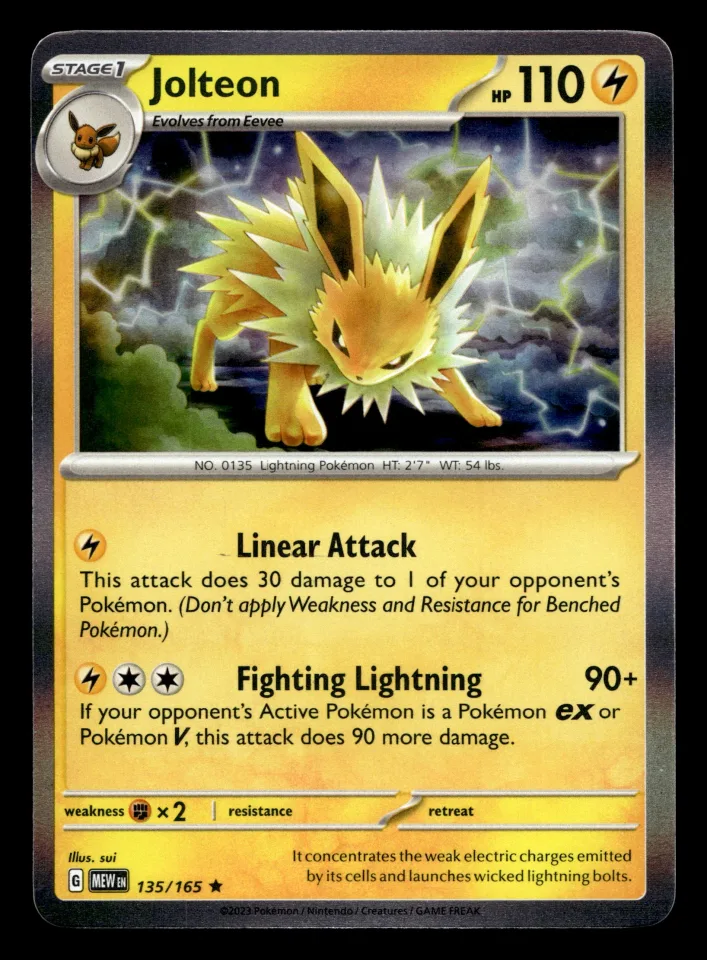 Jolteon #135 uit 151 Rare Near Mint conditie productfoto