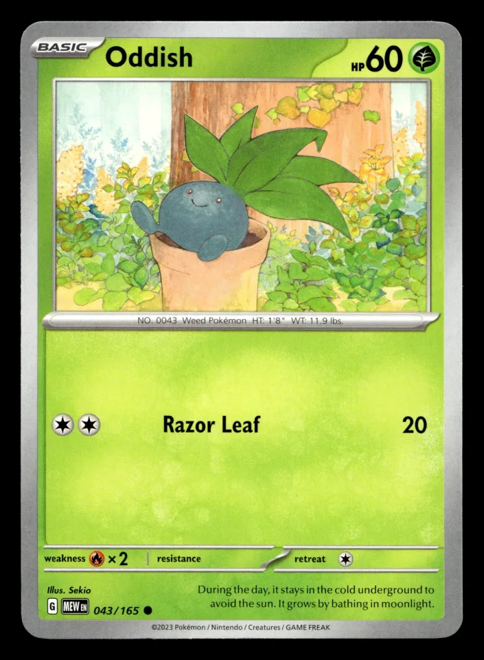 Oddish #43 uit 151 Common Near Mint conditie productfoto