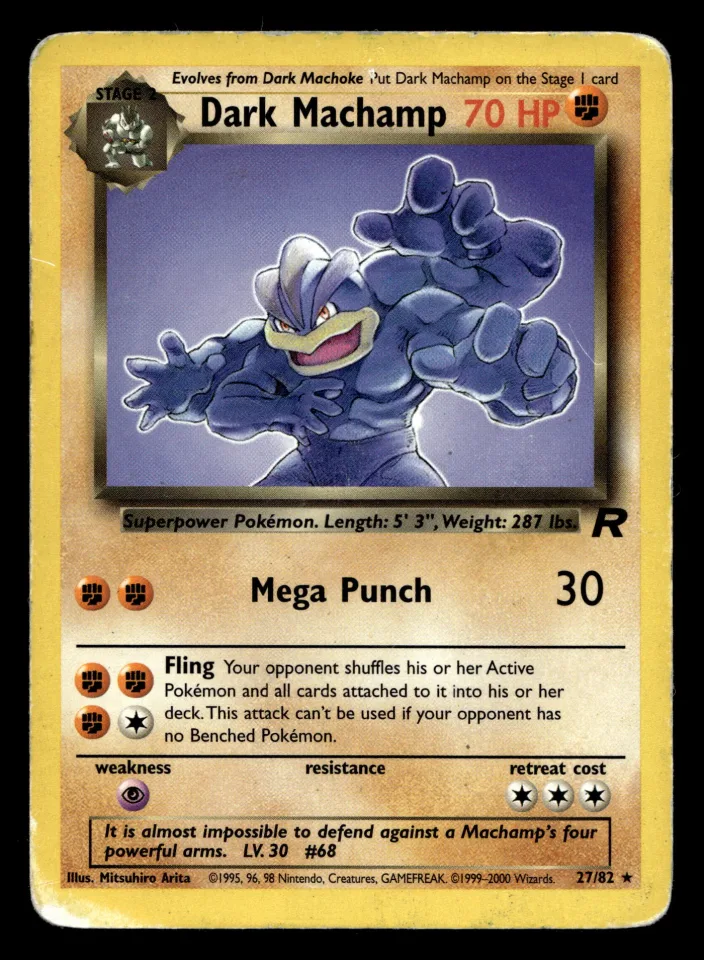 Dark Machamp #27 uit Team Rocket Rare Played conditie productfoto