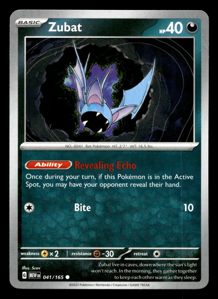 Zubat #41 uit 151 Common Near Mint conditie productfoto