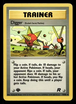 Voorkant Digger 75/82 uit Team Rocket Uncommon Good conditie Pokémon kaart productfoto