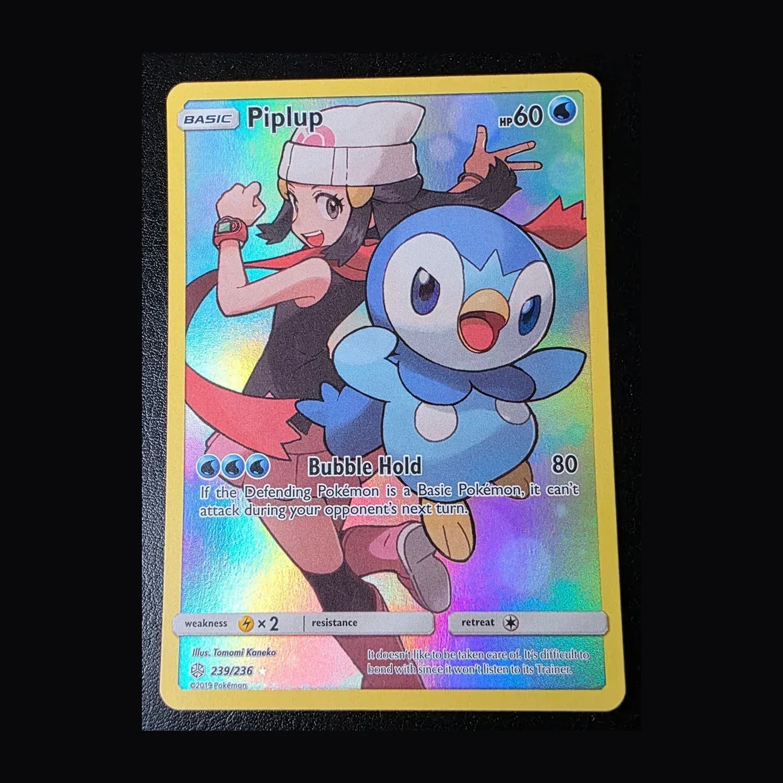 Referentieafbeelding Piplup 239/236 uit Cosmic Eclipse Rare Secret Near Mint conditie Pokémon kaart productfoto NM 2/2