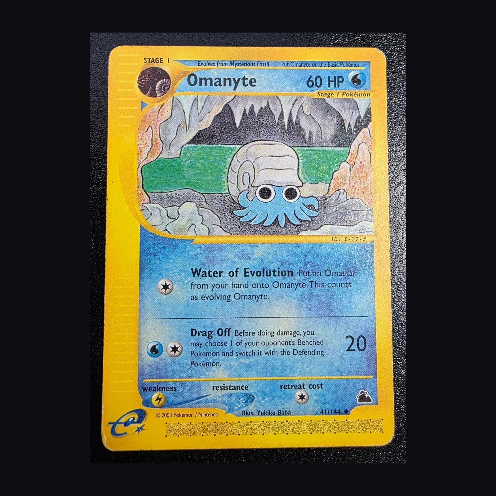 Referentieafbeelding Omanyte 41/144 uit Skyridge Unlimited Good conditie Pokémon kaart productfoto GD 1/2