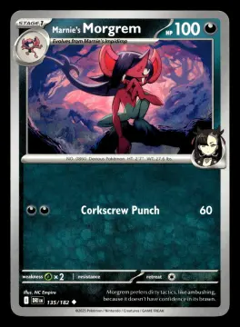 Voorkant Marnie's Morgrem 135/182 uit Destined Rivals Uncommon Near Mint conditie Pokémon kaart productfoto