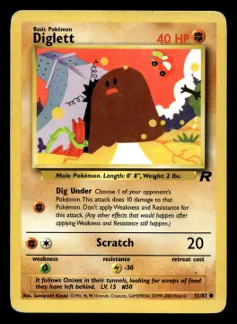 Voorkant Diglett 52/82 uit Team Rocket Common Light Played conditie Pokémon kaart productfoto