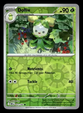 Voorkant Dolliv 22/182 uit Destined Rivals Common Near Mint conditie Pokémon kaart productfoto